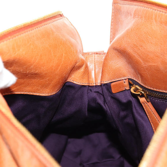 Miu Miu Hand Bag Leather 2way Orange Gold Auth yk20466SAM