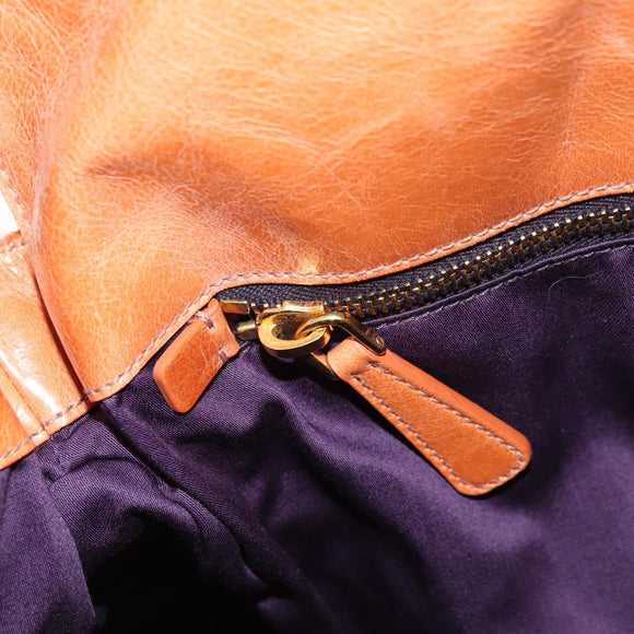 Miu Miu Hand Bag Leather 2way Orange Gold Auth yk20466SAM