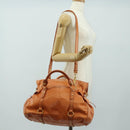 Miu Miu Hand Bag Leather 2way Orange Gold Auth yk20466SAM-27