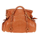 Miu Miu Hand Bag Leather 2way Orange Gold Auth yk20466SAM-2