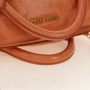 Miu Miu Hand Bag Leather 2way Orange Gold Auth yk20466SAM-7