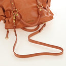 Miu Miu Hand Bag Leather 2way Orange Gold Auth yk20466SAM-8