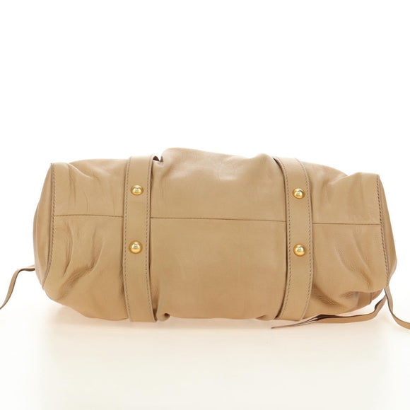 Miu Miu Handtas Leer 2way Beige Goud Auth yk20467SAM
