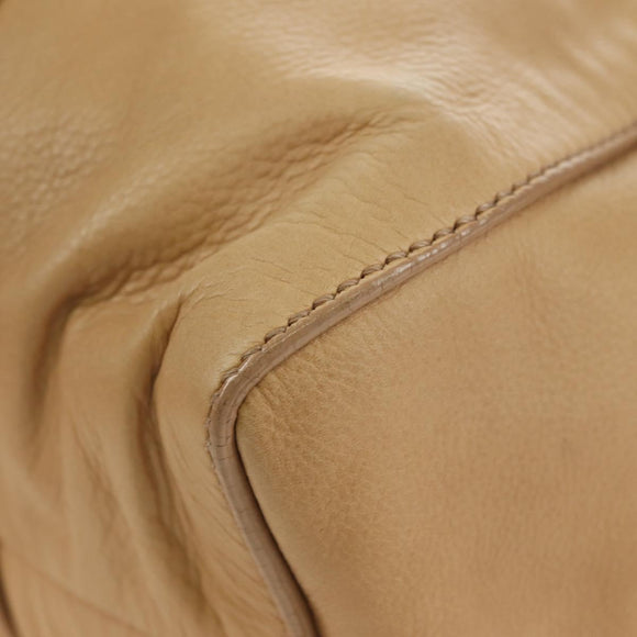 Miu Miu Hand Bag Leather 2way Beige Gold Auth yk20467SAM