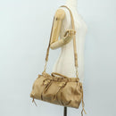 Miu Miu Hand Bag Leather 2way Beige Gold Auth yk20467SAM-27