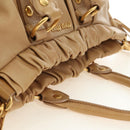 Miu Miu Handtas Leer 2way Beige Goud Auth yk20467SAM-6
