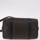 CELINE Macadam Canvas Hand Bag PVC Leather 2way Black Gold Auth yk20468SAV-11