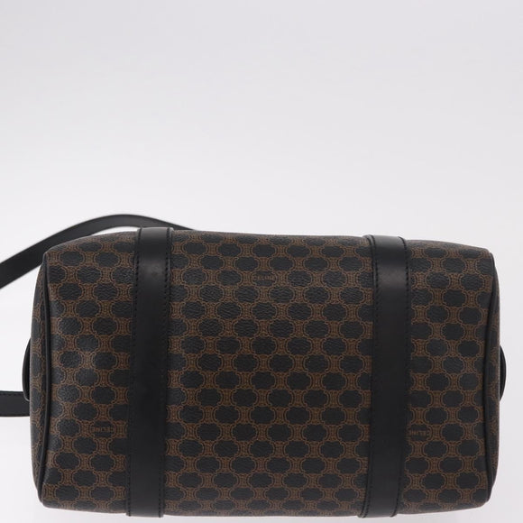 CELINE Macadam Canvas Hand Bag PVC Leather 2way Black Gold Auth yk20468SAV