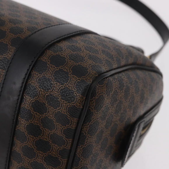 CELINE Macadam Canvas Hand Bag PVC Leather 2way Black Gold Auth yk20468SAV