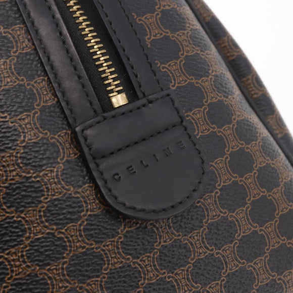 CELINE Macadam Canvas Hand Bag PVC Leather 2way Black Gold Auth yk20468SAV