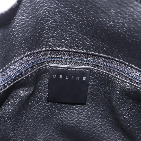 CELINE Macadam Canvas Hand Bag PVC Leather 2way Black Gold Auth yk20468SAV
