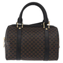 CELINE Macadam Canvas Hand Bag PVC Leather 2way Black Gold Auth yk20468SAV-2