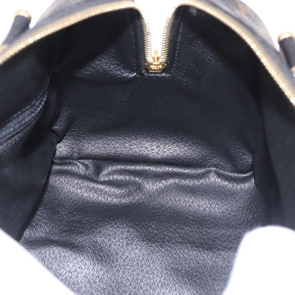 CELINE Macadam Canvas Hand Bag PVC Leather 2way Black Gold Auth yk20468SAV