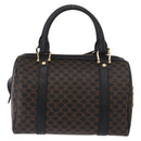 CELINE Macadam Canvas Hand Bag PVC Leather 2way Black Gold Auth yk20468SAV-3