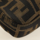 FENDI Zucca Canvas Mamma Baguette Shoulder Bag Black Brown Auth yk20469SM-14