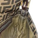 FENDI Zucca Canvas Mamma Baguette Shoulder Bag Black Brown Auth yk20469SM-21