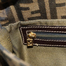 FENDI Zucca Canvas Mamma Baguette Shoulder Bag Black Brown Auth yk20469SM-23