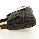 FENDI Zucca Canvas Mamma Baguette Shoulder Bag Black Brown Auth yk20469SM-3