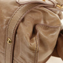 Miu Miu Shoulder Bag Leather Beige Gold Auth yk20471SAM-16