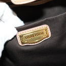 Miu Miu Shoulder Bag Leather Beige Gold Auth yk20471SAM-18