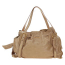 Miu Miu Shoulder Bag Leather Beige Gold Auth yk20471SAM-13