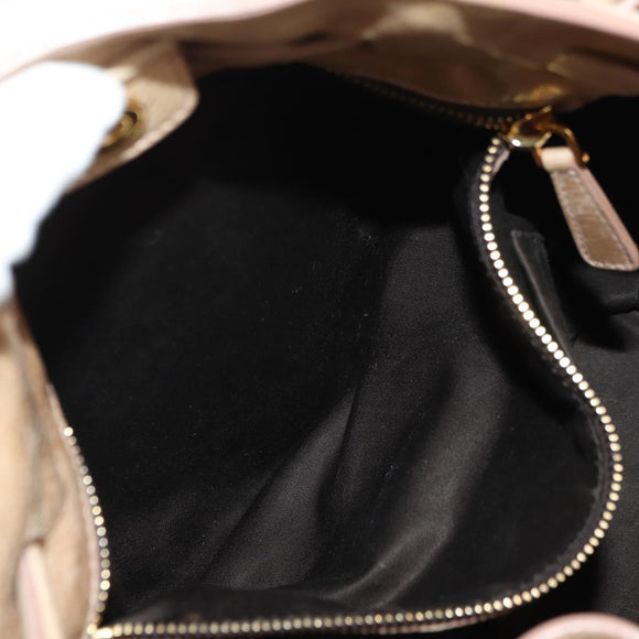 Miu Miu Shoulder Bag Leather Beige Gold Auth yk20471SAM