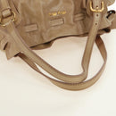 Miu Miu Shoulder Bag Leather Beige Gold Auth yk20471SAM-7