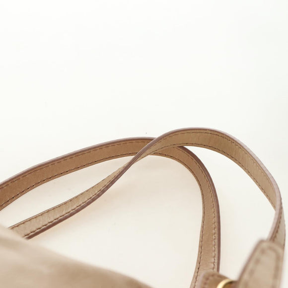Miu Miu Shoulder Bag Leather Beige Gold Auth yk20471SAM