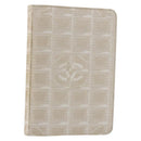 CHANEL New Travel Line Day Planner Cover Canvas Beige Silver CC Auth yk20472-1