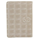 CHANEL New Travel Line Day Planner Cover Canvas Beige Silver CC Auth yk20472-3