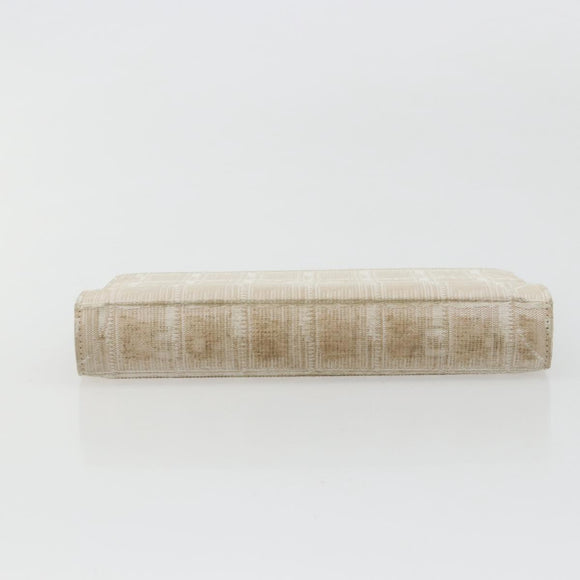 CHANEL New Travel Line Day Planner Cover Canvas Beige Silver CC Auth yk20472