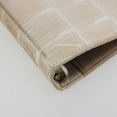 CHANEL New Travel Line Day Planner Cover Canvas Beige Silver CC Auth yk20472-9