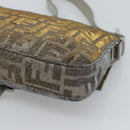 FENDI Zucca Canvas Rhinestone Mamma Baguette Shoulder Bag Silver Auth yk20474SM-16