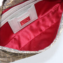 FENDI Zucca Canvas Rhinestone Mamma Baguette Shoulder Bag Silver Auth yk20474SM-10