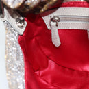 FENDI Zucca Canvas Rhinestone Mamma Baguette Shoulder Bag Silver Auth yk20474SM-21