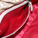 FENDI Zucca Canvas Rhinestone Mamma Baguette Shoulder Bag Silver Auth yk20474SM-23