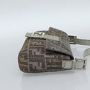 FENDI Zucca Canvas Rhinestone Mamma Baguette Shoulder Bag Silver Auth yk20474SM-4