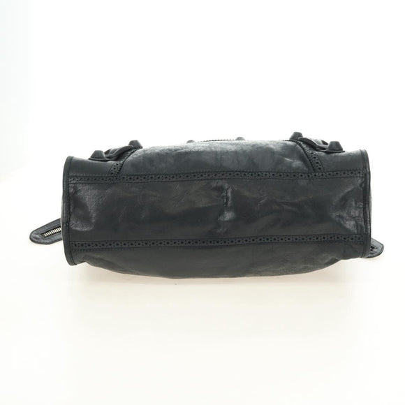 BALENCIAGA The Giant City Hand Bag Leather Black Silver 204529 Auth yk20477SAM