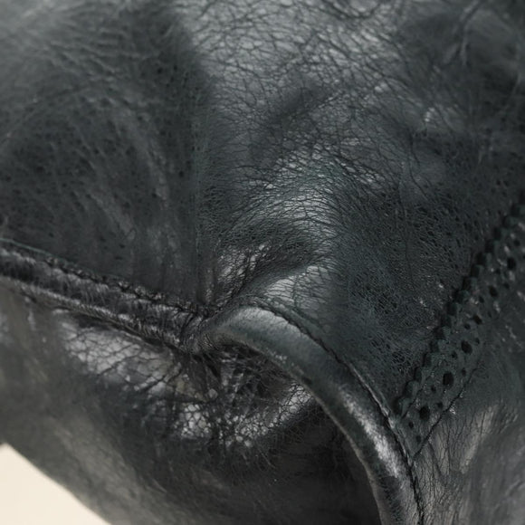 BALENCIAGA The Giant City Hand Bag Leather Black Silver 204529 Auth yk20477SAM