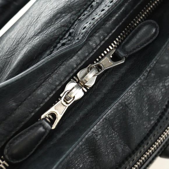 BALENCIAGA The Giant City Hand Bag Leather Black Silver 204529 Auth yk20477SAM