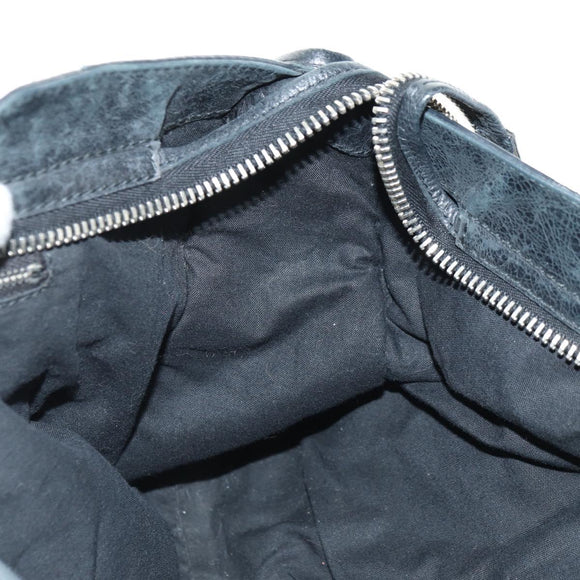 BALENCIAGA The Giant City Hand Bag Leather Black Silver 204529 Auth yk20477SAM