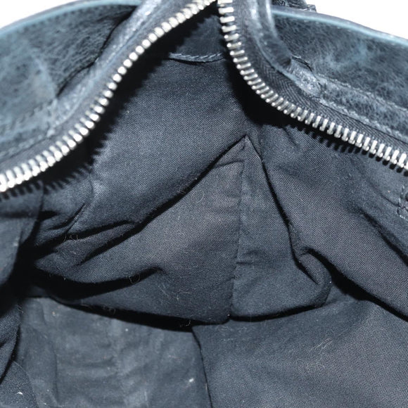 BALENCIAGA The Giant City Hand Bag Leather Black Silver 204529 Auth yk20477SAM