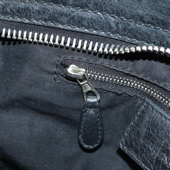 BALENCIAGA The Giant City Hand Bag Leather Black Silver 204529 Auth yk20477SAM