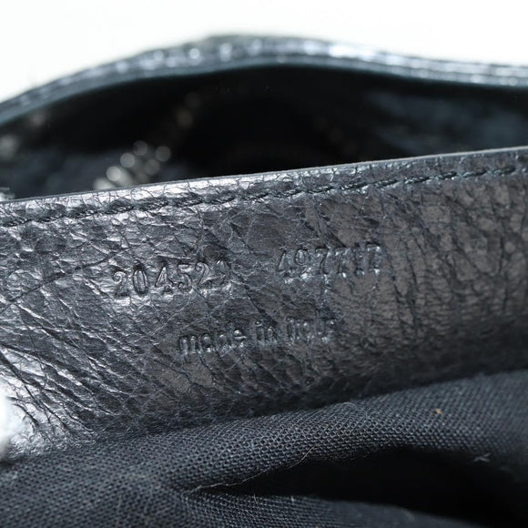 BALENCIAGA The Giant City Hand Bag Leather Black Silver 204529 Auth yk20477SAM