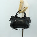 BALENCIAGA The Giant City Hand Bag Leather Black Silver 204529 Auth yk20477SAM-27