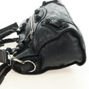 BALENCIAGA The Giant City Hand Bag Leather Black Silver 204529 Auth yk20477SAM-3