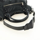 BALENCIAGA The Giant City Hand Bag Leather Black Silver 204529 Auth yk20477SAM-9