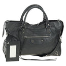 BALENCIAGA The City Hand Bag Leather 2way Gray Silver 115748 Auth yk20478SAM-1