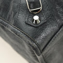 BALENCIAGA The City Hand Bag Leather 2way Gray Silver 115748 Auth yk20478SAM-16