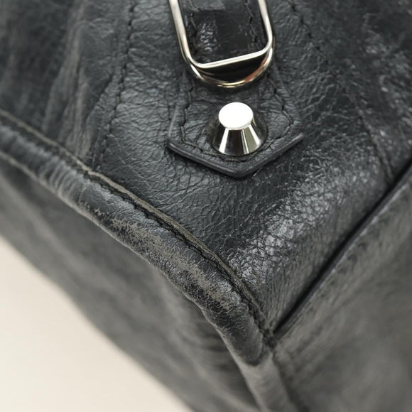 BALENCIAGA The City Hand Bag Leather 2way Gray Silver 115748 Auth yk20478SAM